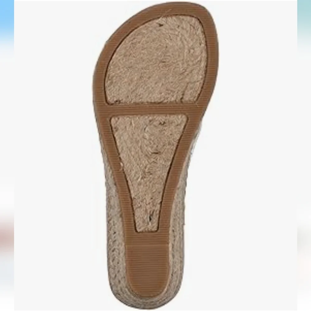 White Mountain Beaux Espadrilles White/Smooth Wedge Sandals Women's Size 9 NIB
